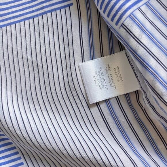 Equipment Silk Women's X-Small Blue Stripes Button Down Blouse Oversized style - Picture 5 of 5